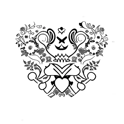 A Jack Of Hearts Playing Card Surrounded By Intricate Floral Patterns