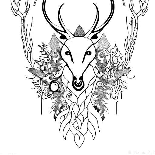 A Mystical Forest Creature Composed Of Various Animal Elements