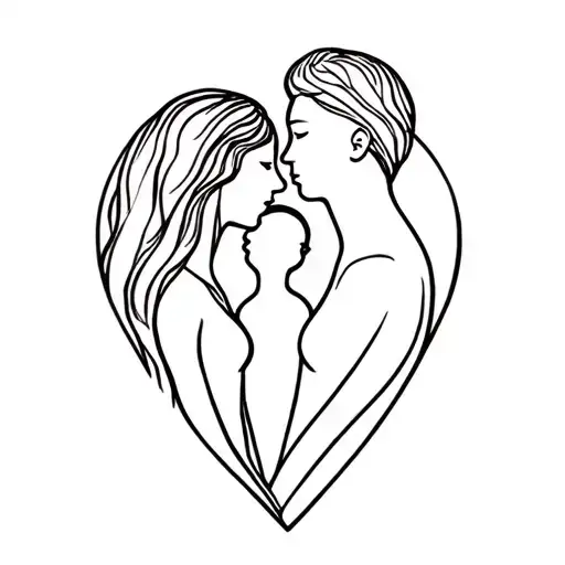 Mother And Son Silhouette