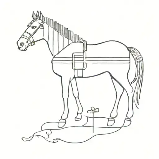 Oak Tree Piano Keys And A Horse