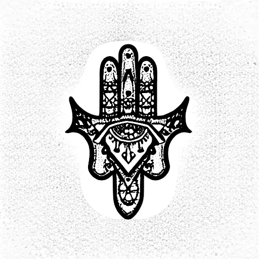 Hamsa Symbol With Mushrooms