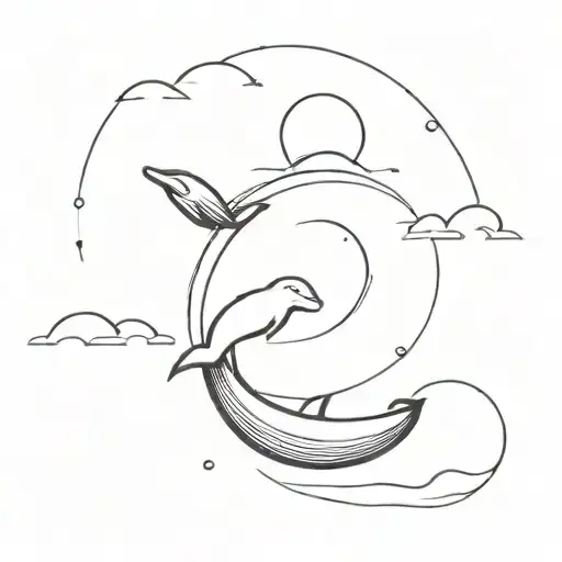 Waves Whale Sun And Moon