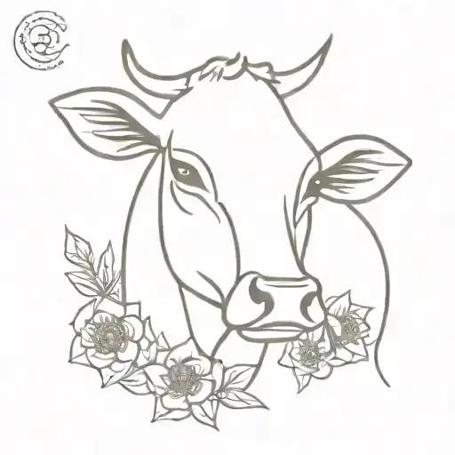 Cow And Flowers