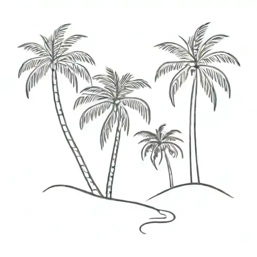 Black Cat Palm Tree Beach