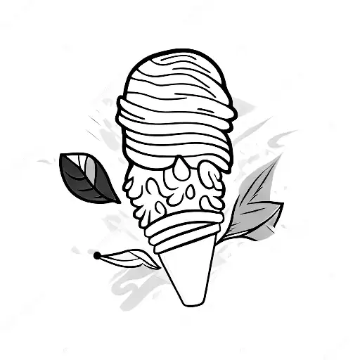 Ice Cream Cone Melting Into A Lush Forest