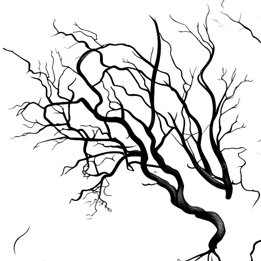 Tree In A Storm With Roots
