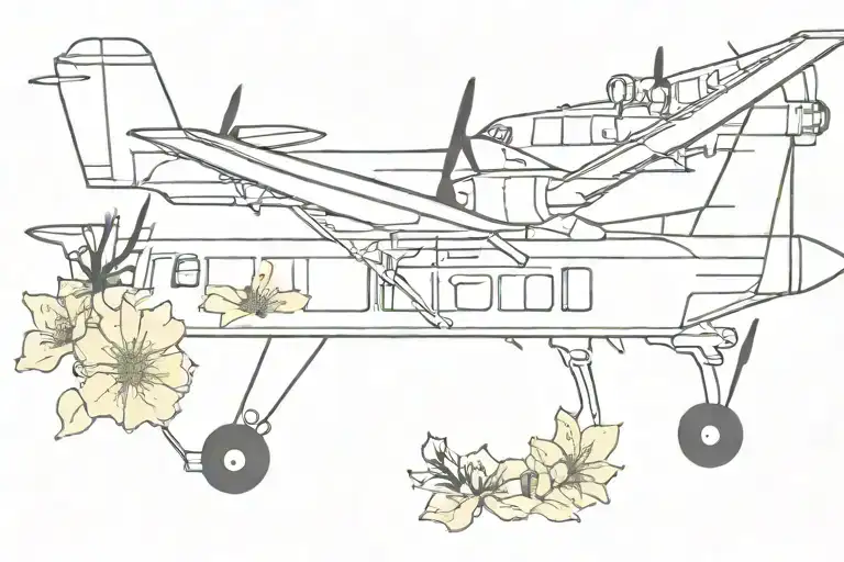 C-7a Caribou Airplane With Marigolds