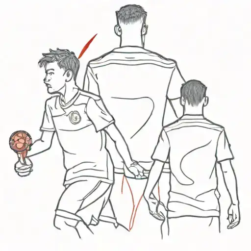 Shadow Of Son And Father With Man United Red Devil