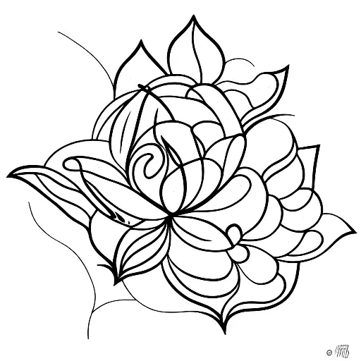 A Minimalist Tattoo Of A Blooming Flower Sprouting From An Open Book