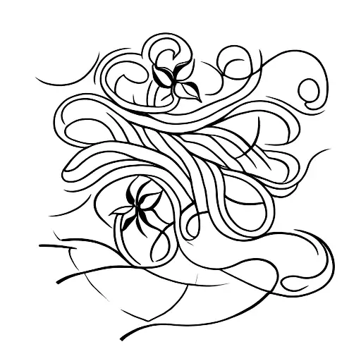 A Minimalist Tattoo Of A Vine Of Red Roses