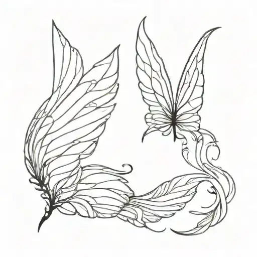 Half Butterfly Half Angel Wings Made