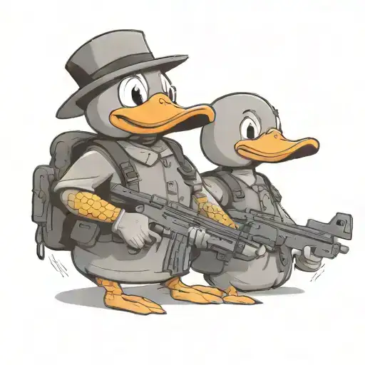 Cartoon Ducks With Firearms