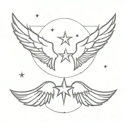 Wings With Star In The Middle
