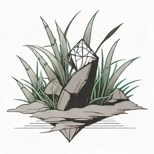 A Diamond Balancing On Top Of A Blade Of Grass