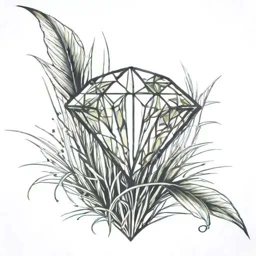 A Diamond On Top Of A Blade Of Grass