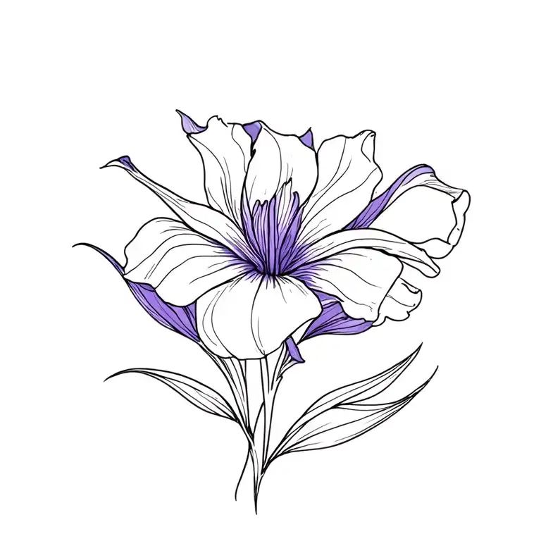 Iris Flower Intertwined With Violet