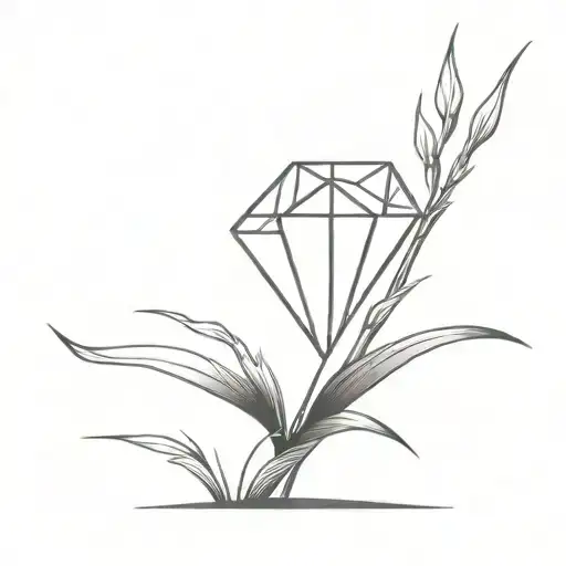 A Diamond Balancing On Top Of A Single Blade Of Grass
