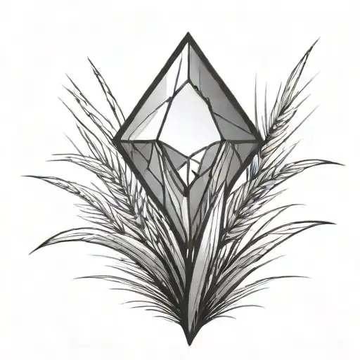A Blade Of Grass With A Diamond On Top Of It