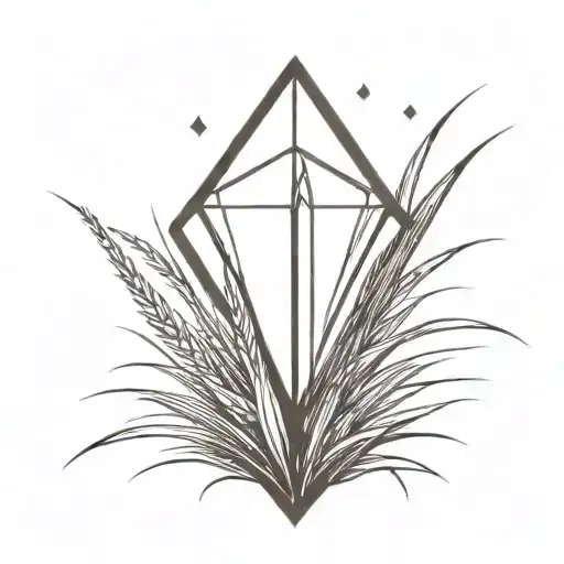 A Blade Of Grass With A Diamond On Top Of It