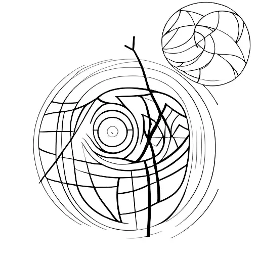 A Minimalist Tattoo Of A Dune Landscape With A Setting Sun In The Background