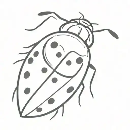 2 Ladybug With Heart Spots Marked Along Both Sides