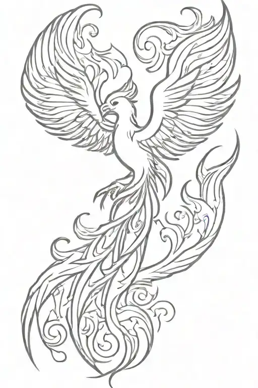 Phoenix Rising From Flames
