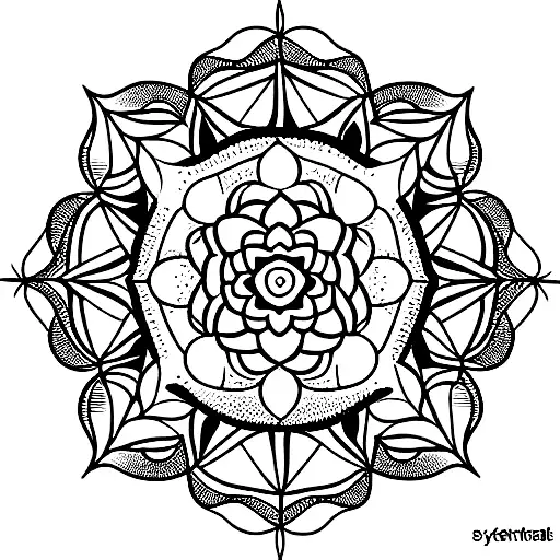 Mandala Geometric With A Rose