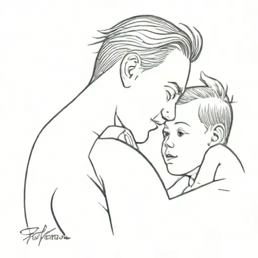 Father And Son From A Photo Frame