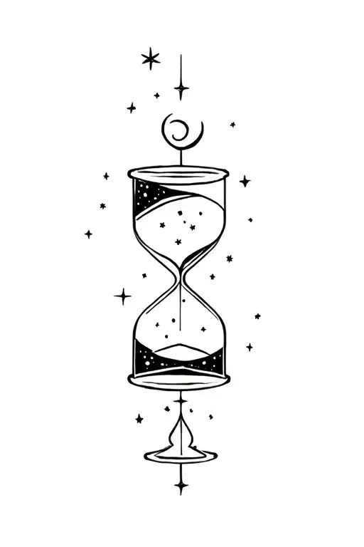 Hourglass Filled With Stars Moon