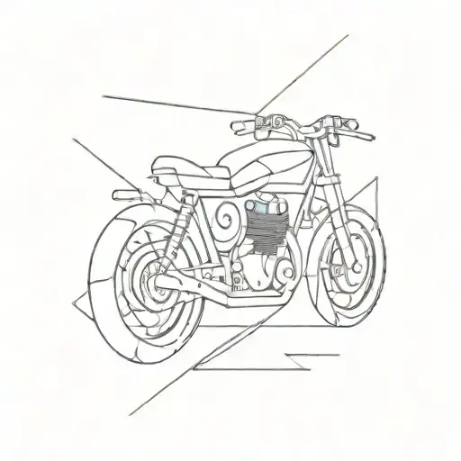 Abstract Geometric Design Incorporating Motorcycle Parts