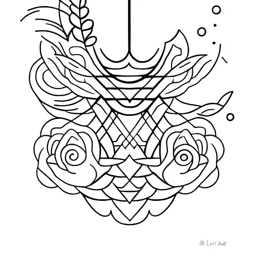 A Minimalist Tattoo Of A Person Meditating In Front Of A Beautiful Sunset