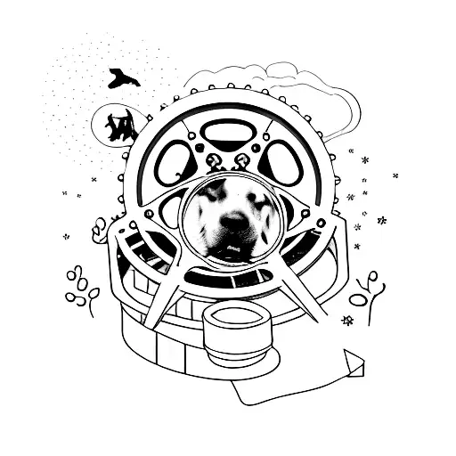 Film Reel With Dog Silhouettes