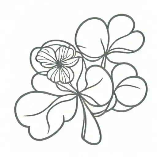 Five Leaf Clover With Simple Shading
