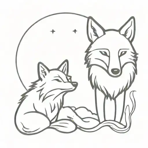 Fox And Wolf Howling