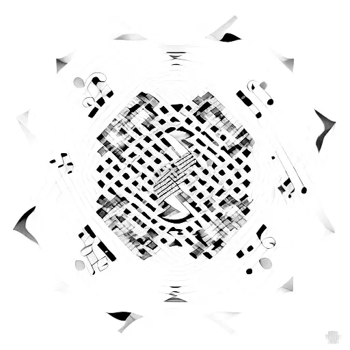 A Colorful Music Sheet With Escher-inspired Patterns