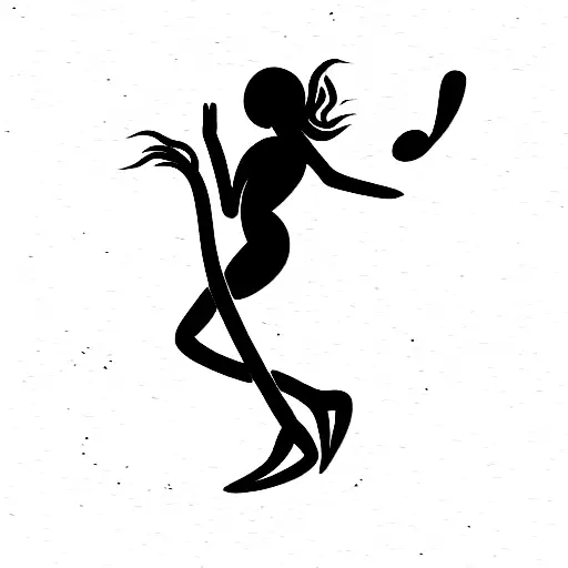 Music Note With Dancing Girl