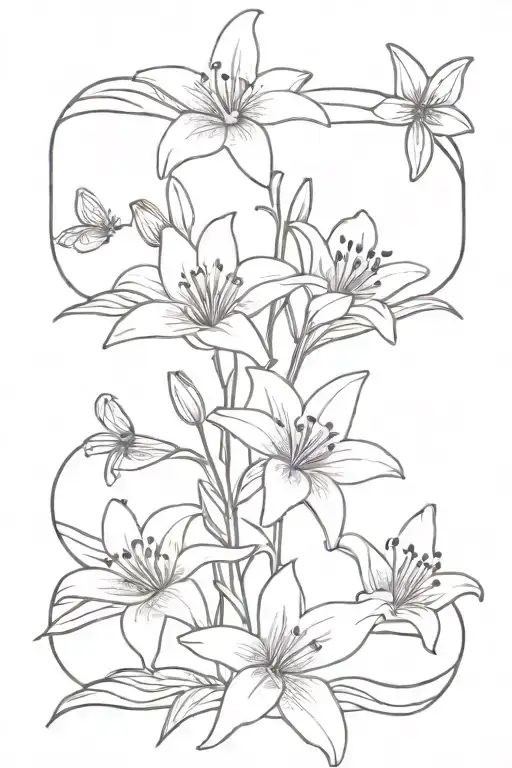 Lilies And Daisy Spine Tattoo With Flowers And Symbols Representing Feminine