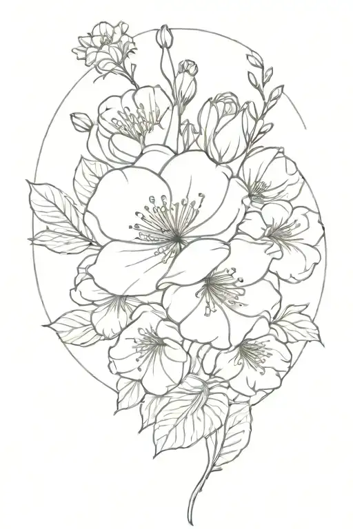 Birth Flower Bouquet Feb Oct Dec