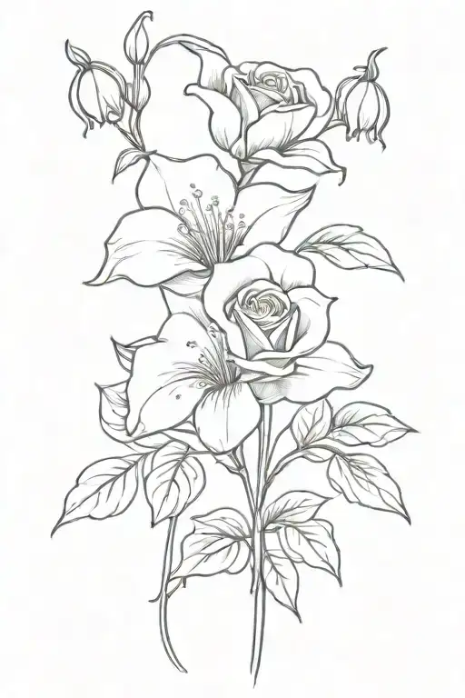 Rose And Lilly Of The Valley Flowers