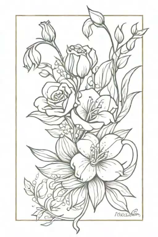 Rose And Lilly Of The Valley Intertwined Bouquet Wrapped