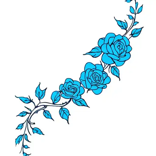 A Vine With Blue Roses Around The Arm Sleeve