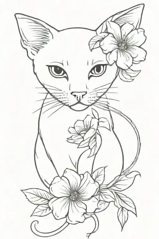 Cat And Flower Ring