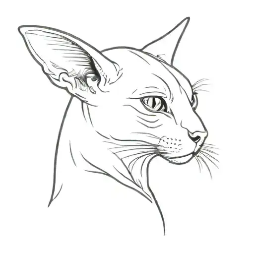 Sphinx Cat With Tattoos Standing