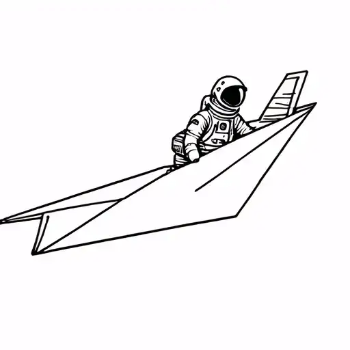 Astronaut On A Paper Plane