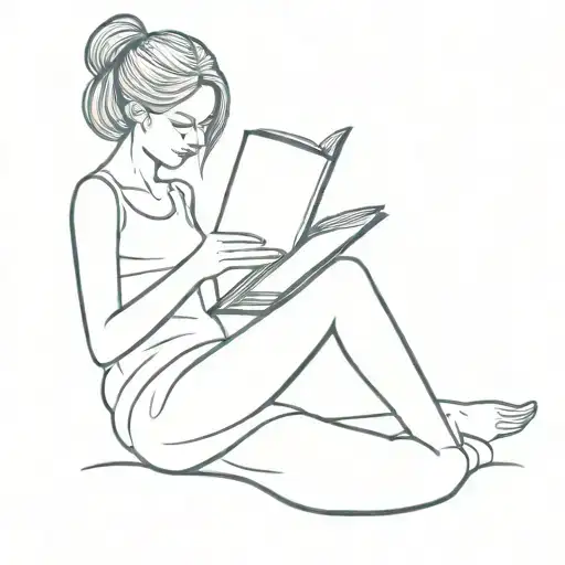Girl Reading A Book Open