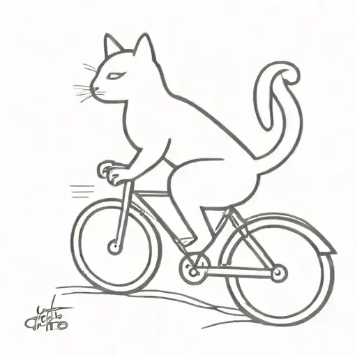 Cat Riding A Bike