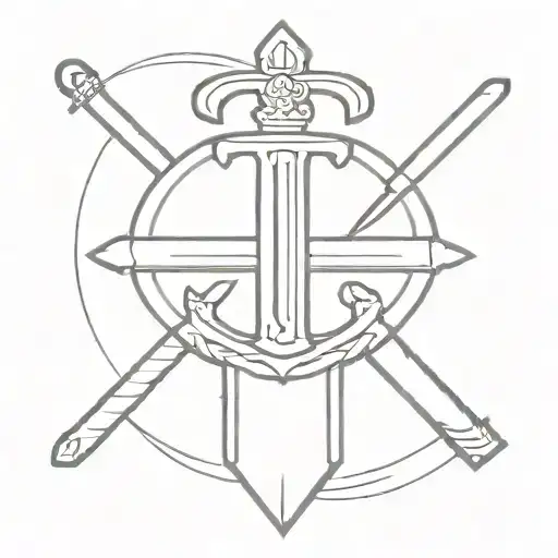 Templar Cross And A Sword