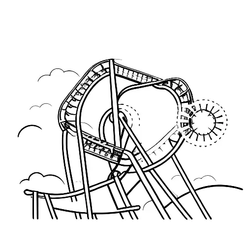 A Minimalist Tattoo Of A Roller Coaster With An Adrenaline Symbol