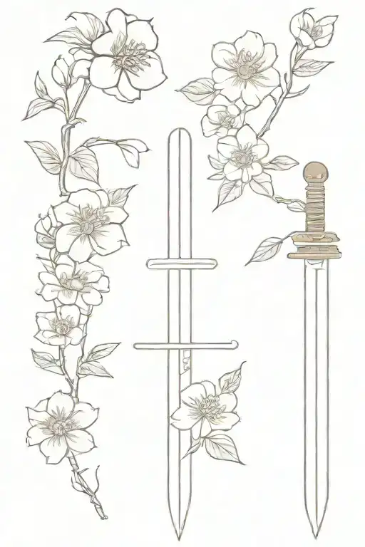 Japan Flowers Sword