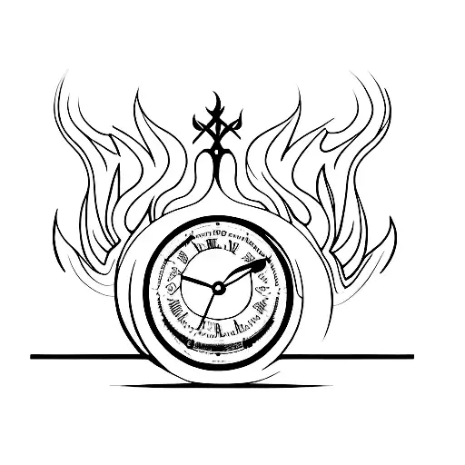 Hourglass With Flames